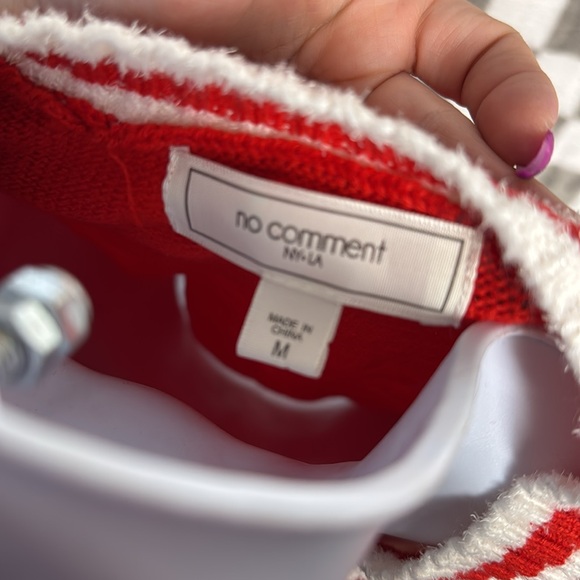 No comment NYLA medium Christmas, candy, cane cardigan, red white striped - Picture 9 of 12